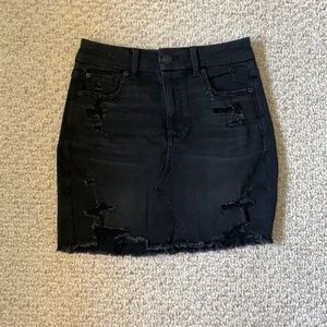 ae black denim skirt